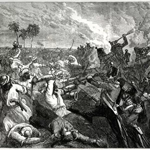 Battle of Ferozeshah, India, during the First Anglo-Sikh War (1845-1846)