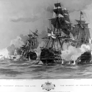The Battle of Trafalgar Print: HMS Victory Breaks the Line The Battle of Trafalgar Print: HMS Victory Breaks the Line