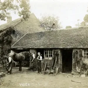 Blacksmith at Work, Worcestershire - May 1909 Print Blacksmith at Work, Worcestershire - May 1909 Print