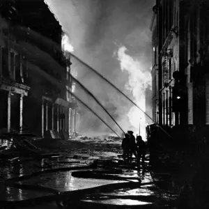 Blitz in the City of London - AFS firefighters, WW2