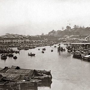 Boat Quay, Singapore, circa 1890