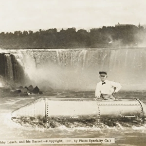 Bobby Leach and his barrel - Niagara Falls