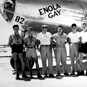 Boeing B-29 Enola Gay Paul Tibbetts and (on the groun