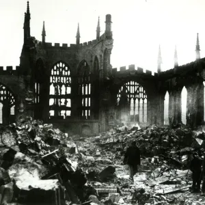 Bomb damage, Coventry Cathedral, WW2