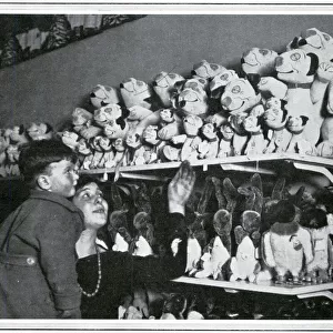 Bonzo toys on sale in a London shop, Christmas 1924