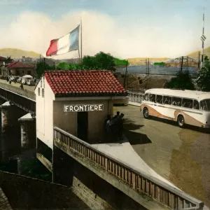 The Border between France and Spain at Hendaye