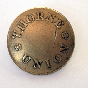 Brass Button from Thorne Union Workhouse, London
