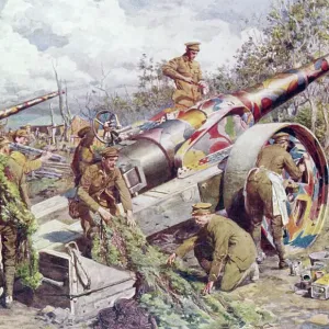 British Gunners in Action, Somme 1918 Print British Gunners in Action, Somme 1918 Print