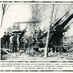 British Howitzer in action on Western Front