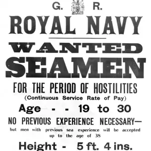 British Royal Navy recruitment poster, WW1