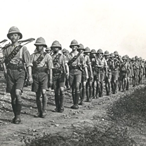 British troops marching to Baghdad, Mesopotamia, WW1