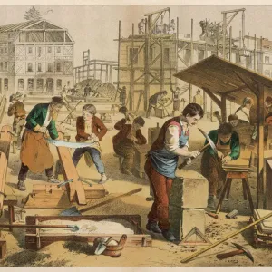Builders at Work Print Builders at Work Print