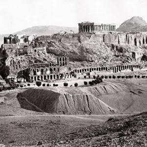 c. 1880s Greece Athens - the Acropolis and Parthenon