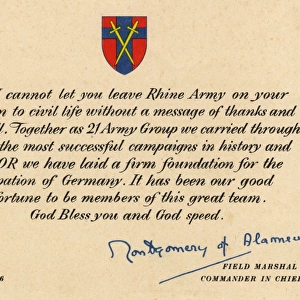 Card, British Army of the Rhine