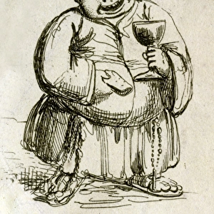 Caricature of a gluttonous monk