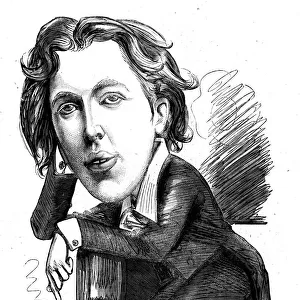 Caricature of Oscar Wilde, Irish poet and playwright