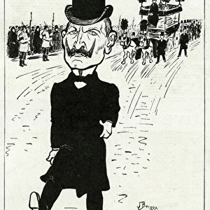 Cartoon, Kaiser Wilhelm II in civilian dress, WW1
