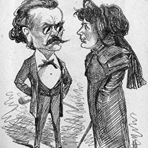 Cartoon, M Riviere and Mrs Weldon