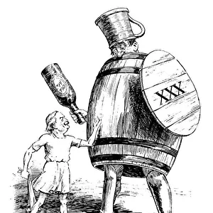 Cartoon satire on Lloyd George and the drink trade