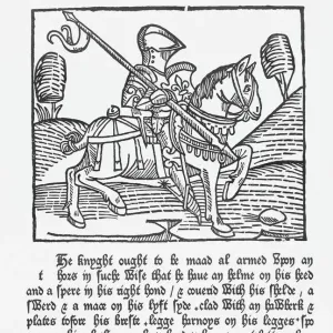Woodcut Print of a Knight in Armor Woodcut Print of a Knight in Armor