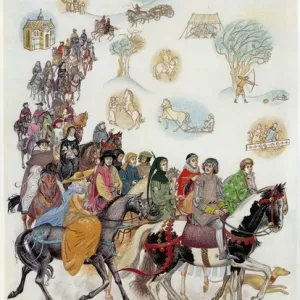 The Canterbury Tales Pilgrims Print The Canterbury Tales Pilgrims Print
