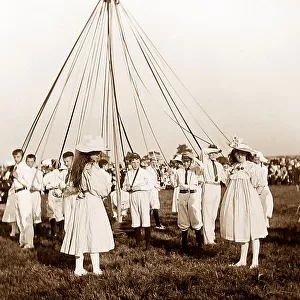 Children Maypole dancing