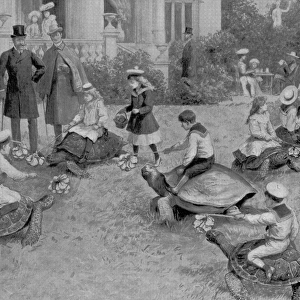 Children Racing Turtles at Hamburg Zoo, 1908
