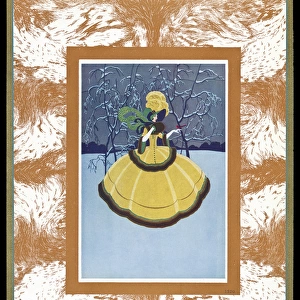 Chocolate box design, lady in yellow dress