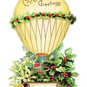 Christmas card in the shape of a balloon