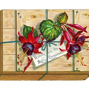 Christmas card in the shape of a wooden crate