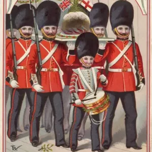 Christmas Pudding Print with Soldiers in Full Dress Christmas Pudding Print with Soldiers in Full Dress