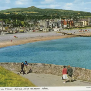 Cliff Walk, Bray, County Wicklow, Showing Dublin Mountains