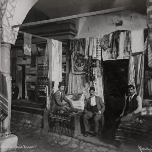 Cloth store Grand Bazaar, Constantinople, Istanbul, Turkey