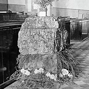A coal offering at a Harvest Festival Service