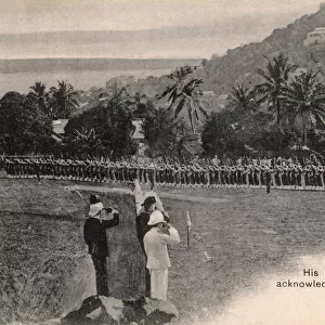 Colonial troops acknowledge Royal Salute - Jamaica