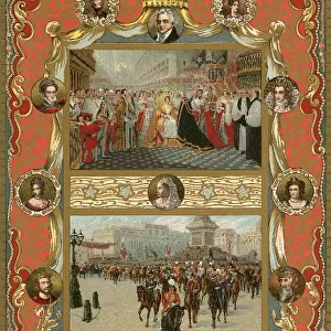 Colour plate showing the coronation of Queen Victoria