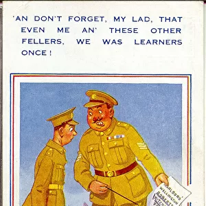 Comic postcard, Soldiers in the British Army, WW2 - list of previous officers Date