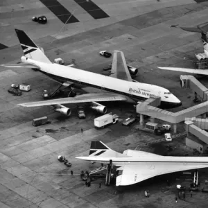 Concorde G-BOa a Boeing 747 and a VC10