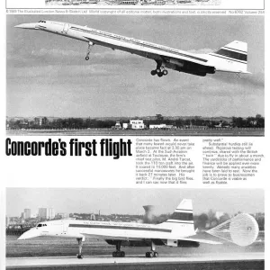 Concorde's First Flight Print - 1969 Illustrated London News Concorde's First Flight Print - 1969 Illustrated London News