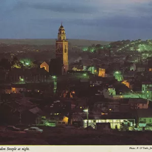Cork City showing Shandon Steeple at Night by P O Toole