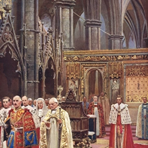 Coronation 1937 - King George VI standing before the assembl