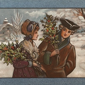Couple in a snowy landscape