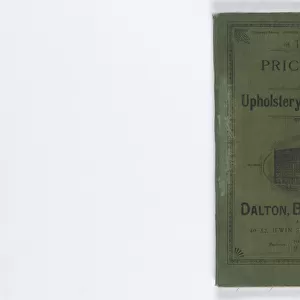 Front cover of 1899 Price List, Upholstery, Trimmings &c