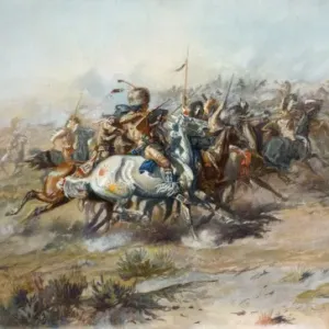 Print of The Custer Fight at the Battle of Little Bighorn Print of The Custer Fight at the Battle of Little Bighorn