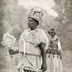 Dancer in traditional costume, Tahiti, French Polynesia