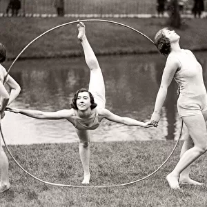 Dancers with hoops, Liverpool Dance School, 1930 s