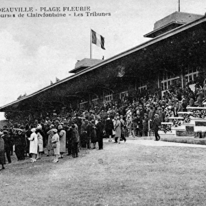 Deauville racecourse with crowd, France