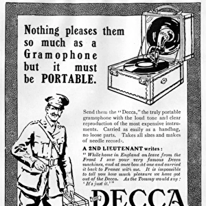 Decca gramophone advertisement, WWI