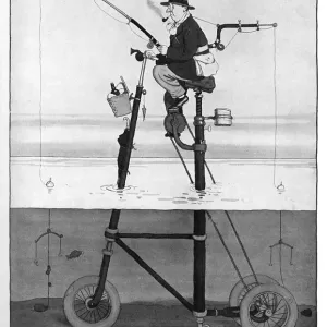 1927 Print of A Decided Catch by William Heath Robinson 1927 Print of A Decided Catch by William Heath Robinson