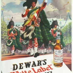 1953 Dewars Print Advertisement Featuring Royal Scots Dragoon Guards